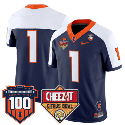 Men's Illinois Fighting Illini 2025 Cheez-It Citrus Bowl Patch Vapor Limited Jersey - All Stitched