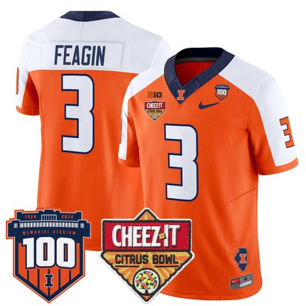 Men's Illinois Fighting Illini 2025 Cheez-It Citrus Bowl Patch Vapor Limited Jersey - All Stitched