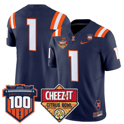Men's Illinois Fighting Illini 2025 Cheez-It Citrus Bowl Patch Vapor Limited Jersey - All Stitched
