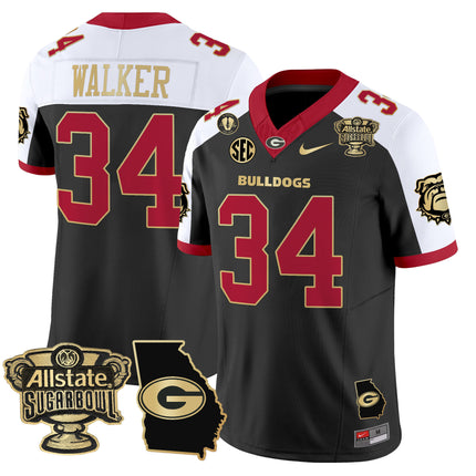 Men's Georgia Bulldogs 2025 Sugar Bowl & Georgia Map Patch Vapor Limited Jersey - All Stitched