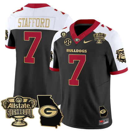 Men's Georgia Bulldogs 2025 Sugar Bowl & Georgia Map Patch Vapor Limited Jersey - All Stitched