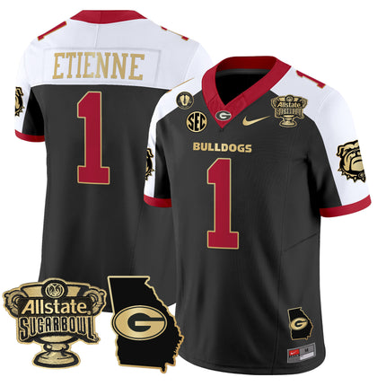 Men's Georgia Bulldogs 2025 Sugar Bowl & Georgia Map Patch Vapor Limited Jersey - All Stitched
