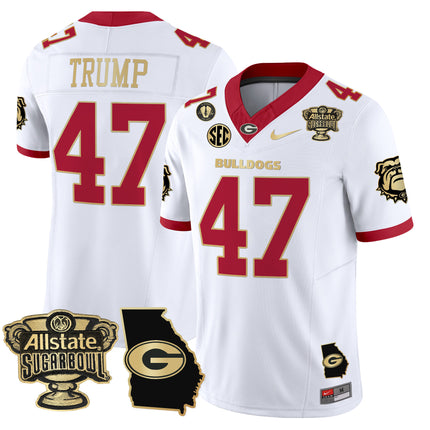Men's Georgia Bulldogs 2025 Sugar Bowl & Georgia Map Patch Vapor Limited Jersey - All Stitched