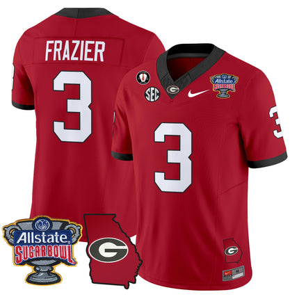 Men's Georgia Bulldogs 2025 Sugar Bowl & Georgia Map Patch Vapor Limited Jersey - All Stitched