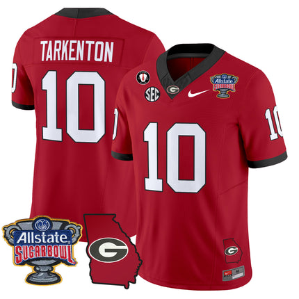 Men's Georgia Bulldogs 2025 Sugar Bowl & Georgia Map Patch Vapor Limited Jersey - All Stitched