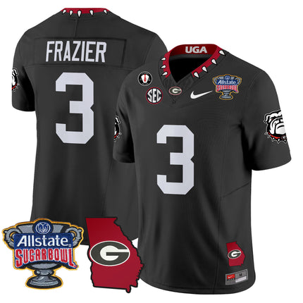 Men's Georgia Bulldogs 2025 Sugar Bowl & Georgia Map Patch Vapor Limited Jersey - All Stitched