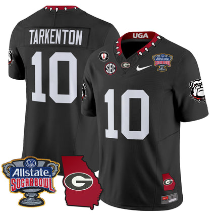 Men's Georgia Bulldogs 2025 Sugar Bowl & Georgia Map Patch Vapor Limited Jersey - All Stitched