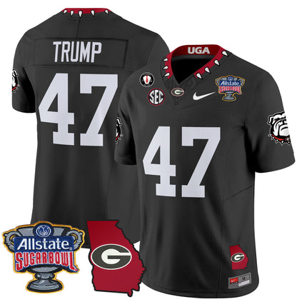Men's Georgia Bulldogs 2025 Sugar Bowl & Georgia Map Patch Vapor Limited Jersey - All Stitched