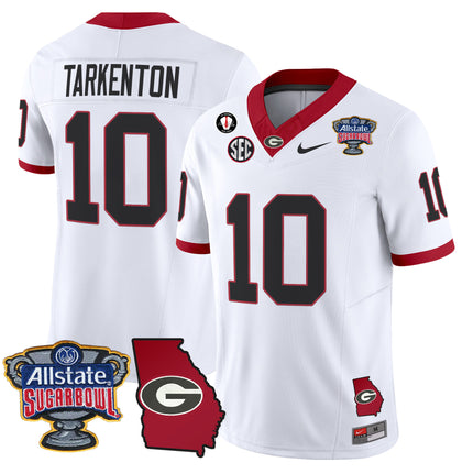 Men's Georgia Bulldogs 2025 Sugar Bowl & Georgia Map Patch Vapor Limited Jersey - All Stitched