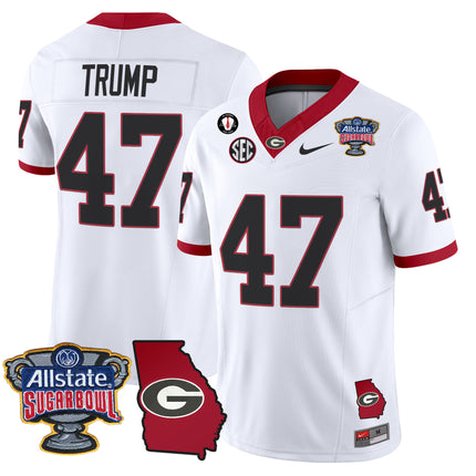 Men's Georgia Bulldogs 2025 Sugar Bowl & Georgia Map Patch Vapor Limited Jersey - All Stitched