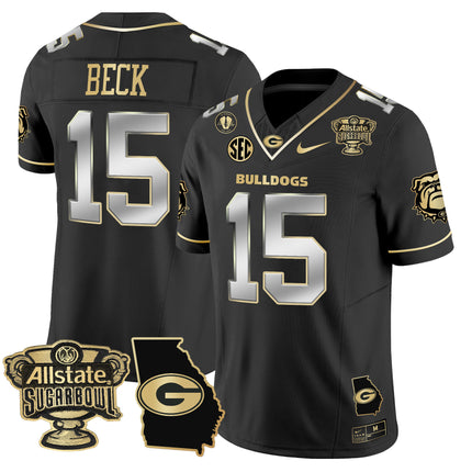 Men's Georgia Bulldogs 2025 Sugar Bowl & Georgia Map Patch Vapor Limited Jersey - All Stitched