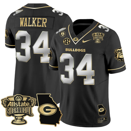 Men's Georgia Bulldogs 2025 Sugar Bowl & Georgia Map Patch Vapor Limited Jersey - All Stitched
