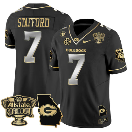 Men's Georgia Bulldogs 2025 Sugar Bowl & Georgia Map Patch Vapor Limited Jersey - All Stitched