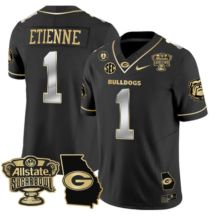Men's Georgia Bulldogs 2025 Sugar Bowl & Georgia Map Patch Vapor Limited Jersey - All Stitched