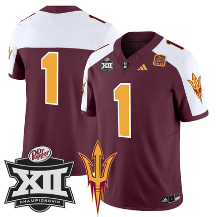 Men's Sun Devils 2024 Big 12 Championship Patch Vapor Limited Jersey - All Stitched