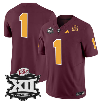 Men's Sun Devils 2024 Big 12 Championship Patch Vapor Limited Jersey - All Stitched