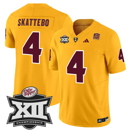 Men's Sun Devils 2024 Big 12 Championship Patch Vapor Limited Jersey - All Stitched