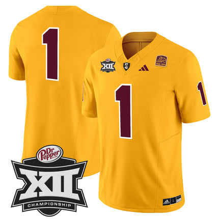 Men's Sun Devils 2024 Big 12 Championship Patch Vapor Limited Jersey - All Stitched