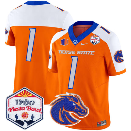 Men's Boise State Broncos 2025 The Fiesta Bowl Patch Vapor Limited Jersey - All Stitched