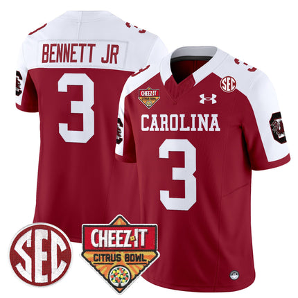Men's South Carolina Gamecocks 1980 Throwback Cheez-It Citrus Bowl Patch Vapor Limited Jersey - All Stitched