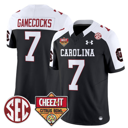 Men's South Carolina Gamecocks 1980 Throwback Cheez-It Citrus Bowl Patch Vapor Limited Jersey - All Stitched