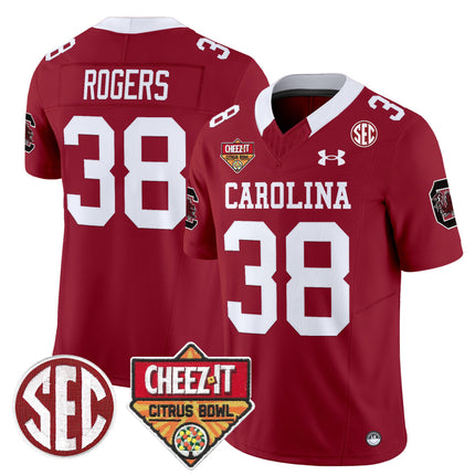 Men's South Carolina Gamecocks 1980 Throwback Cheez-It Citrus Bowl Patch Vapor Limited Jersey - All Stitched