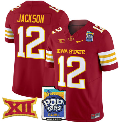 Men's Iowa State Cyclones 2025 PopTarts Bowl Patch Vapor Limited Jersey - All Stitched