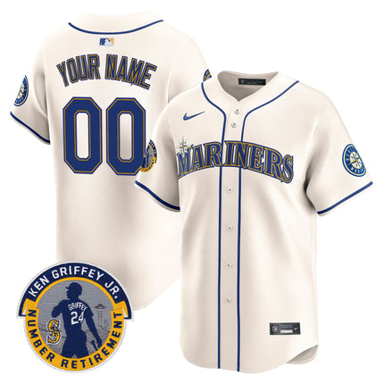 Seattle Mariners 2025 Ken Griffey Jr. Patch Vapor Premier Limited Custom Jersey - All Stitched