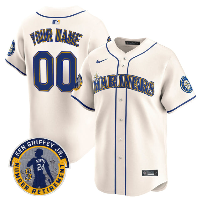 Seattle Mariners 2025 Ken Griffey Jr. Patch Vapor Premier Limited Custom Jersey - All Stitched