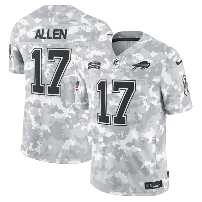 Josh Allen Buffalo Bills 2024 Salute to Service Vapor Limited Jersey - Arctic Camo