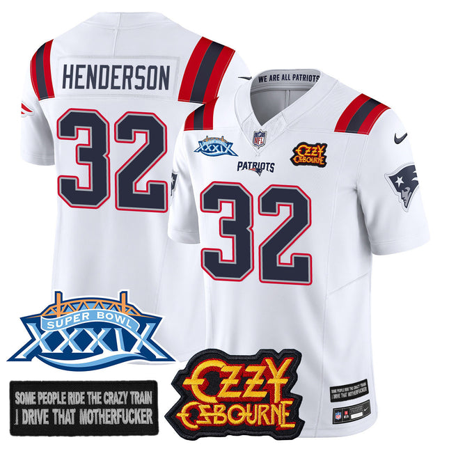 Men's New England Patriots Ozzy Osbourne Jersey - Memories Super Bowl XXXIX - All Stitched