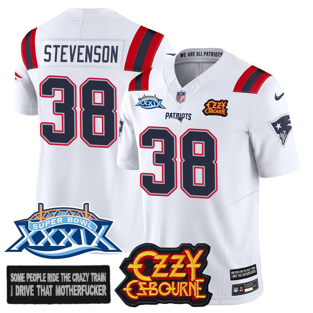 Men's New England Patriots Ozzy Osbourne Jersey - Memories Super Bowl XXXIX - All Stitched