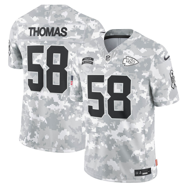 Kansas City Chiefs 2024 Salute to Service Vapor Limited Jersey - Arctic Camo - All Stitched