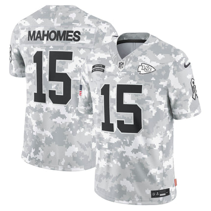 Kansas City Chiefs 2024 Salute to Service Vapor Limited Jersey - Arctic Camo - All Stitched