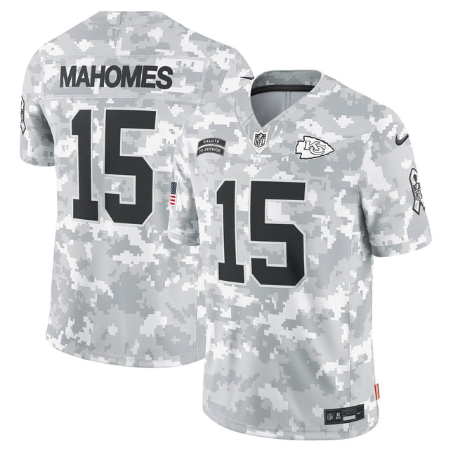 Kansas City Chiefs 2024 Salute to Service Vapor Limited Jersey - Arctic Camo - All Stitched