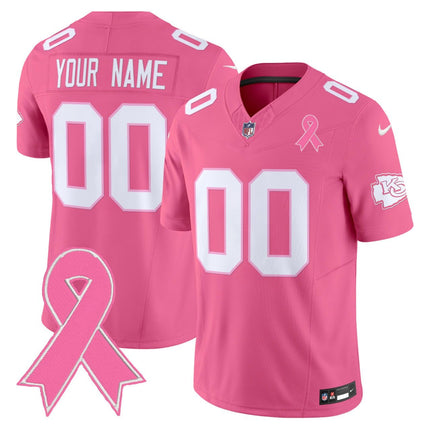 Kansas City Chiefs Pink Custom Jersey - All Stitched