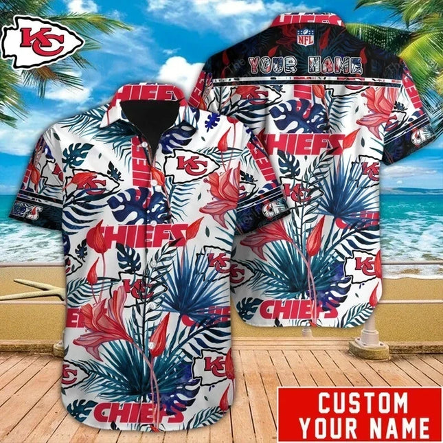 KANSAS CITY CHIEFS NFL-HAWAIIAN SHIRT CUSTOM NFL TL-01