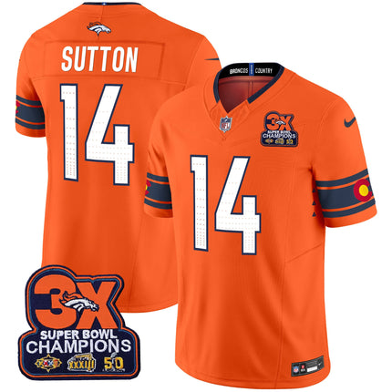 Men's Denver Broncos 3x Patch Colorado Flag Vapor Limited Jersey - All Stitched