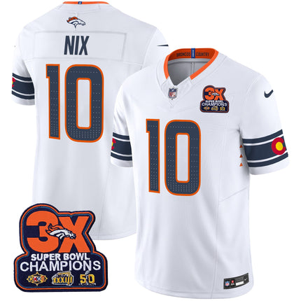 Men's Denver Broncos 3x Patch Colorado Flag Vapor Limited Jersey - All Stitched