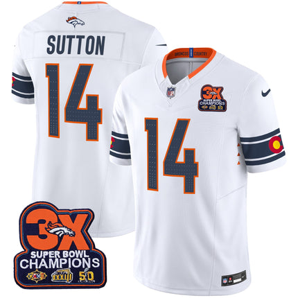 Men's Denver Broncos 3x Patch Colorado Flag Vapor Limited Jersey - All Stitched