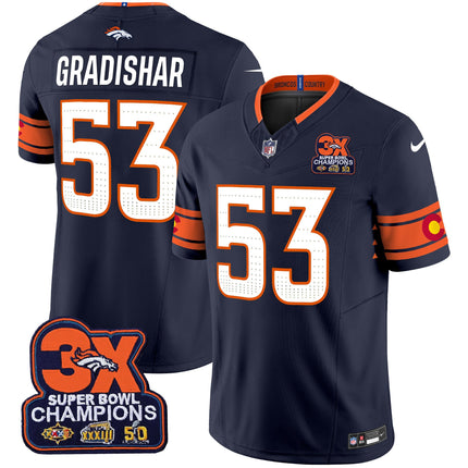 Men's Denver Broncos 3x Patch Colorado Flag Vapor Limited Jersey - All Stitched