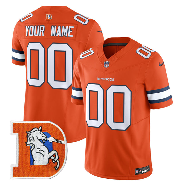 Custom Denver Broncos Throwback Vapor Limited Jersey V2 - All Stitched