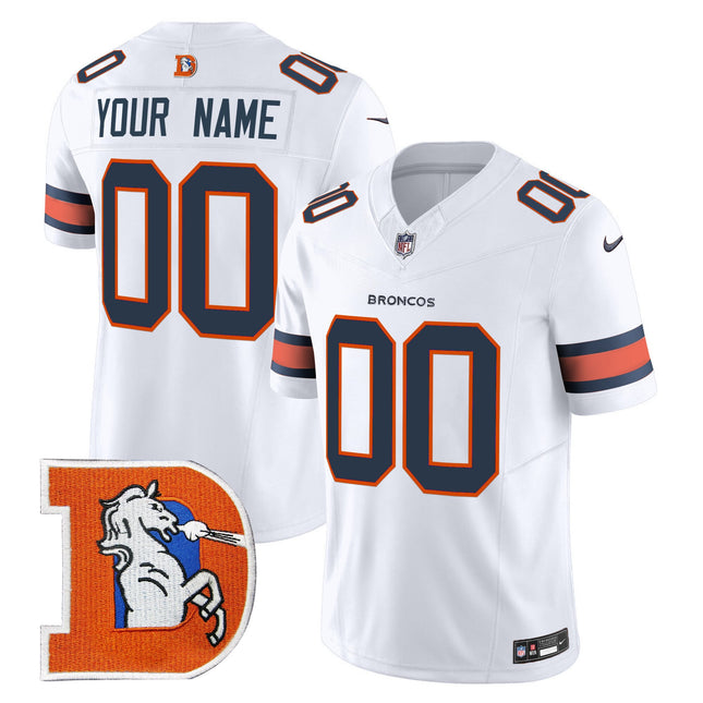 Custom Denver Broncos Throwback Vapor Limited Jersey V2 - All Stitched