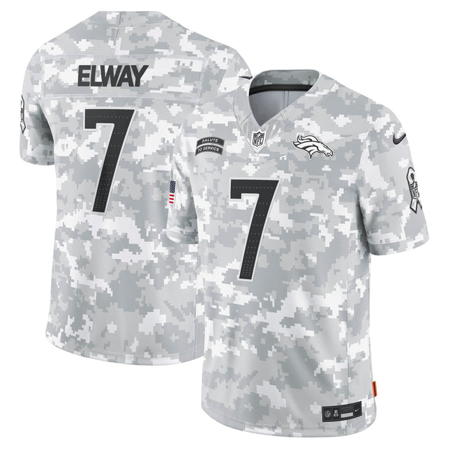Denver Broncos 2024 Salute to Service Vapor Limited Jersey - Arctic Camo - All Stitched