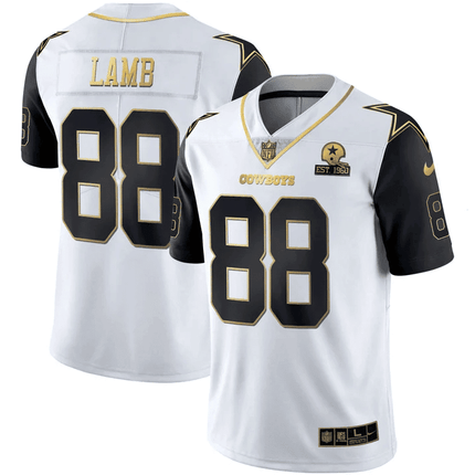 Dallas Cowboys Color Rush Vapor White Gold Limited Jersey EST 1960 Patch - All Stitched