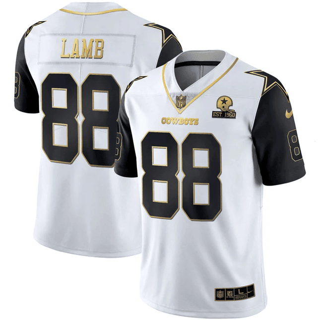 Dallas Cowboys Color Rush Vapor White Gold Limited Jersey EST 1960 Patch - All Stitched