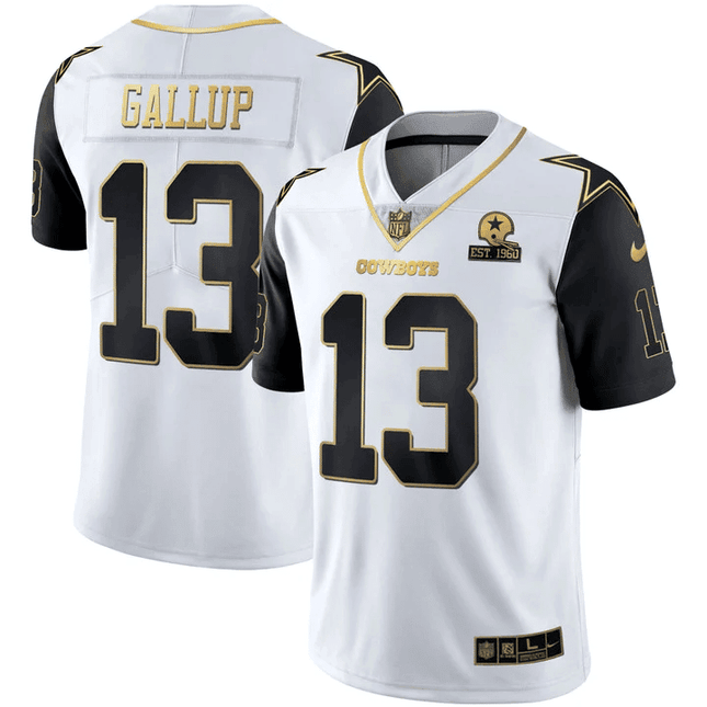 Dallas Cowboys Color Rush Vapor White Gold Limited Jersey EST 1960 Patch - All Stitched