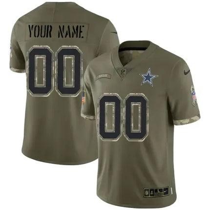 Custom Dallas Cowboys Salute To Service Jersey – All Stitched