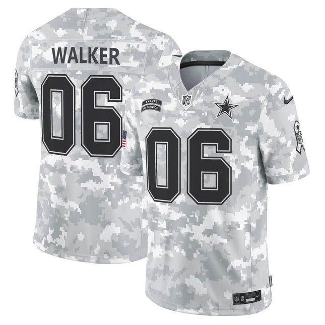 Walker 06 Arctic Camo Dallas Cowboys 2024 Salute to Service Jersey - All Stitched