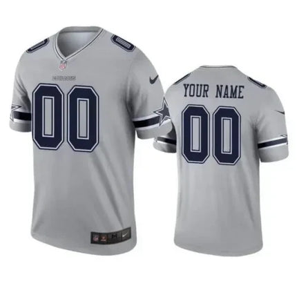 Custom Dallas Cowboys Gray Inverted Legend Jersey – All Stitched